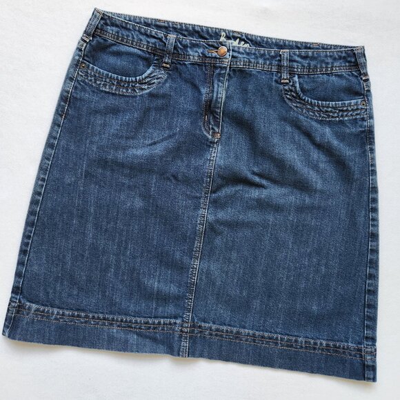 Boden Dresses & Skirts - Boden Denim Jean A-Line Skirt Pockets Blue Casual Preppy Academic Cute Size 14